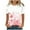 Pink, variant on IROINNID Women's Fashion Short Sleeve Retro Comfy Round Neck Feather Printed Loose Tops Blouse Short Sleeve
