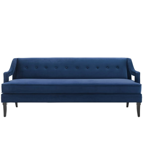 Modway Concur Button Tufted Performance Velvet Sofa, Blue