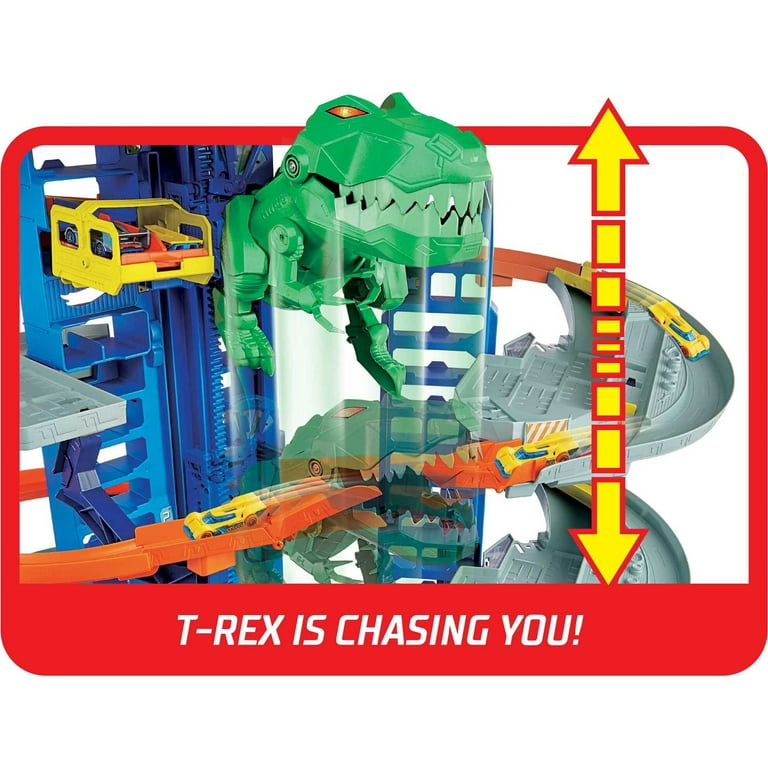 Transporteur de T-Rex Hot Wheels 2-en-1 City Transporteur ultime