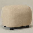 thumbnail image 3 of KINWELL 23" Wide Linen Blend Upholstered Ottoman, Textured Weave Footrest with Soft Padded Seat, Mid-Century Modern Footstool for Bedroom, Entryway or Living Room, Wheat, 3 of 12