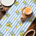thumbnail image 3 of Cute Lemon Summer Table Runner 90 Inches, Farmhouse Floral Blue Striped Bed Runner Dresser Scarves Tabletop for Indoor Outdoor Parties/Ceremony/Banquet, 13" x 90", 3 of 9
