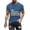 Blue, variant on WREESH Men's Short Sleeve T-Shirt Round Neck Summer Casual Wear with Graphic Print Brown