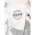 thumbnail image 2 of Women's Casual Letter Print T-Shirt - Comfy Crew Neck Short Sleeve, Stretchy Polyester Blend, Machine Washable - Perfect for Summer & Casual Attire, 2 of 6