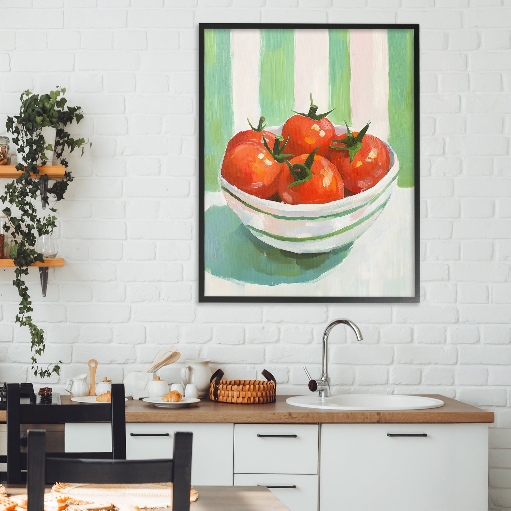 Stupell Industries Bowl of Fresh Tomatoes Black Framed Giclee Art, design by The Prints Vibe