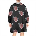 thumbnail image 2 of Wearable Oversized Blanket,Pioneer Flower Floral Print Pattern Wearable Blanket Hoodie for Adults,Cozy Hooded Blankets with Super Pockets,Super Warm Fuzzy Pullover for Women & Men, 2 of 6