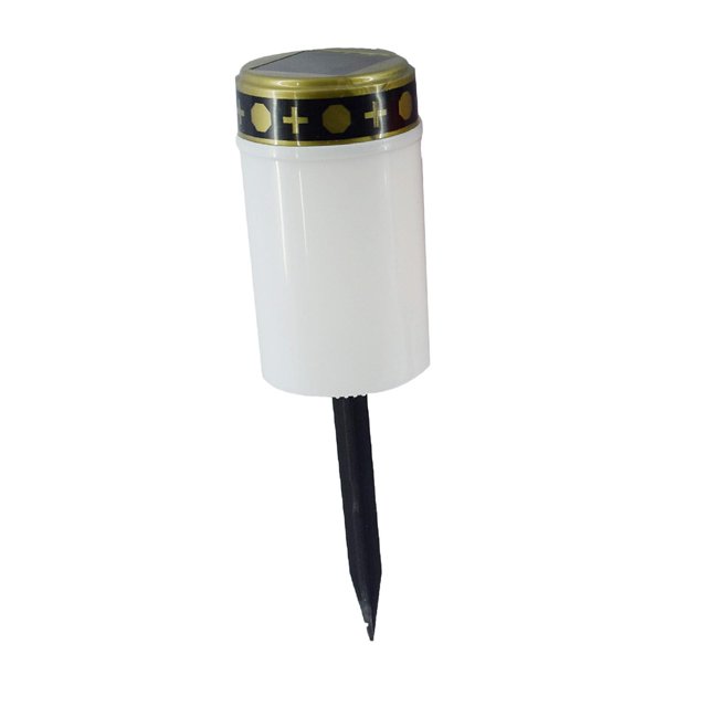 Lámpara solar conmemorativa con forma de vela para patio, cocina y pasillo. Blanco Negro A