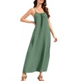 thumbnail image 2 of Tumotour Summer Maxi Dress For Women'S Crew Neck Shoulder Strap Sleeveless Sundress A-Line Dress Backless T-Shirt Dress, 2 of 10