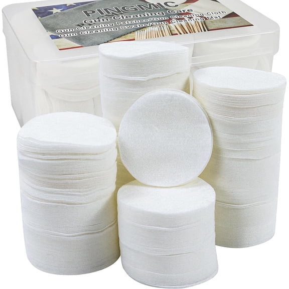 900/600PCS Thick Gun Cleaning Patches with Storage Box, 2" Gun Cleaning Pads - for Multi-Caliber Firearm Maintenance (.22/.380/.308/.357/.45) - Lint-Free, Highly Absorbent, Round Design