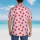 thumbnail image 4 of Balery Strawberries Camisas hawaianas de manga corta para hombre, camisas playeras de corte holgado, camisas de vacaciones con botones,Small, 4 of 7