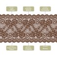 thumbnail image 3 of Cinta de encaje de patrón floral de poliéster de 5.9 pulgadas de ancho para costura Marrón 3 yardas, 3 of 7