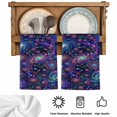 thumbnail image 5 of Abstract Flower Kitchen Towels Set of 3, Blue Purple Stars Sky Floral Leaf Absorbent Dish Towels for Kitchen, Microfiber Hand Towel, Quick Drying Tea Towel for Cleaning Decorative Dishcloths, 5 of 7