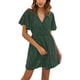 thumbnail image 1 of Sunloudy Vestido casual de manga corta para mujer, a la moda, estampado de puntos, cuello en V, cintura alta, vestido de gasa Sunloudy S M L XL, 1 of 8