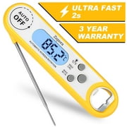 Meat Thermometer Intelligent Fast Instant Read for Grill and Cooking Best Waterproof Ultra Fast Thermometer with Backlight & Calibration Digital Food Probe Kitchen, Outdoor Grilling and BBQ