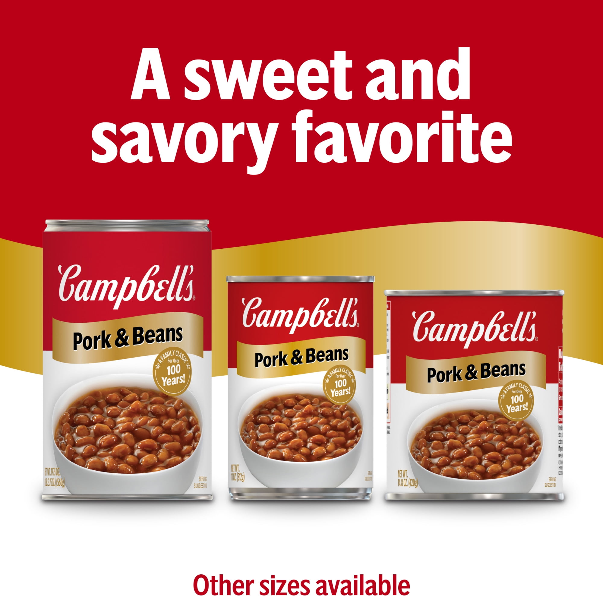 (12 pack) Campbell's Pork and Beans, 19.75 oz Can