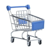 Herwey Mini caddie, mini charrette de supermarché, mini charrette de supermarché bleue exquise application large mini caddie durable robuste pour le bureau de cuisine à domicile