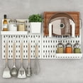 thumbnail image 2 of 12 Sets 30x30Cm Shelf Shelves Punch-Free Storage Shelf Peg Boards Hole Plate Peg Board, Perforated Board Kitchen Pegboard Wall Kitchenware Storage Board, 2 of 12