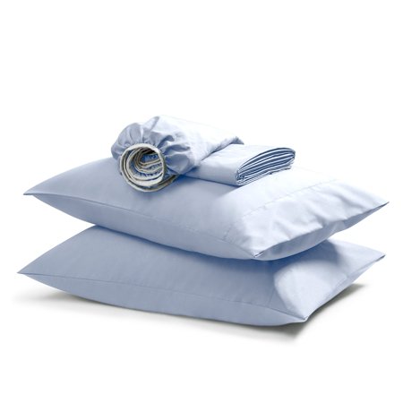 Clara Clark Premium Bamboo Blend Fitted Sheet Set Queen - Ice Blue