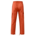 thumbnail image 5 of TQWQT Boys Cargo Pants Kids Loose Fit Sweatpants Elastic Waist Wide Leg Trousers Multi Pocket Casual Long Pants Children Streetwear Joggers Comfortable Playwear Outdoor Activewear Orange Size 4-12, 5 of 9