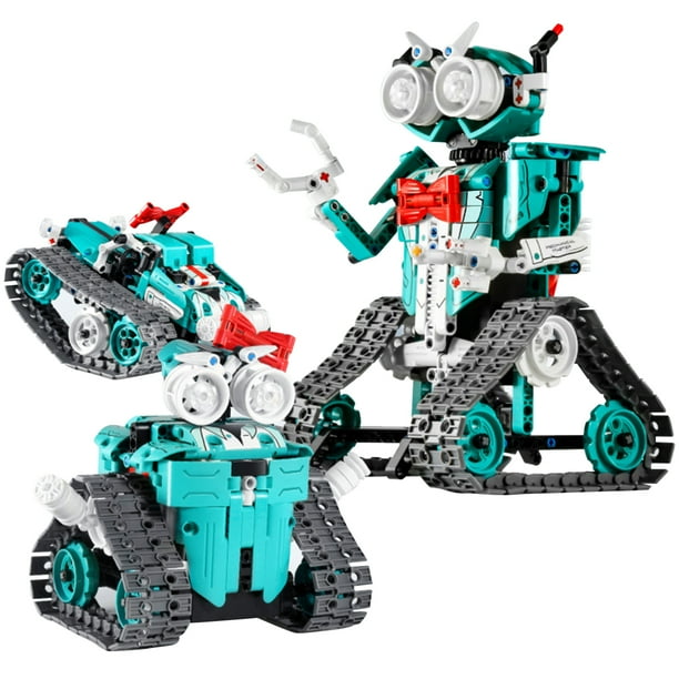 Kit De Construcción De Robot 408 Piezas Diy Stem Aprendizaje Educativo Ciencia Kits De Construcción Robot/Coche Rastreado/Tanque De Juguete Control Remoto Y Aplicación Codificación Gear Robot Toy Para Muyoka Hogar