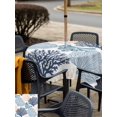 thumbnail image 4 of Outdoor Tablecloth with Umbrella Hole & Zipper, Teal Blue Coastal Square Tablecloth 60x60 Inch, Summer Coral Beach Nautical Patio Table Cover Waterproof Table Cloth for Picnic/Party, 4 of 7