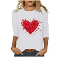 thumbnail image 2 of EchfiProm Shirts for Women Valentine Graphic Tees Valentines Day Heart Printed White Plus Size Elegant Womens Tops Funny, 2 of 5