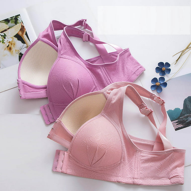 Clearance Sales! Zpanxa Bras for Women Bra Soild Wire Free Underwear  One-Piece Bra Everyday Underwear Womens Bras Sports Bra Pink XXL