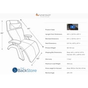 Human Touch PC-420 Classic Manual PLUS Perfect Chair Series 2 Dark Walnut Wood Base Zero-Gravity Recliner - Sand Top Grain Leather - In-Home White Glove Delivery