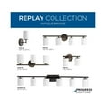 thumbnail image 3 of Replay Collection Six-Light Traditional Antique Bronze Etched White Glass Bath Vanity Light, 3 of 10