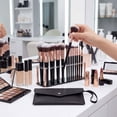 thumbnail image 6 of Livhil 15pcs Makeup Brushes Set Professional, Premium Makeup Brushes Kit Set, Eyeshadow Brushes with PU Leather Pouch (Black Gold), 6 of 8