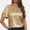 Gold, variant on Rciityk Women's Summer T-Shirts Trendy Bright Solid Color V Neck Short Sleeve Tops Casual Loose Lightweight Comfortable T Shirts