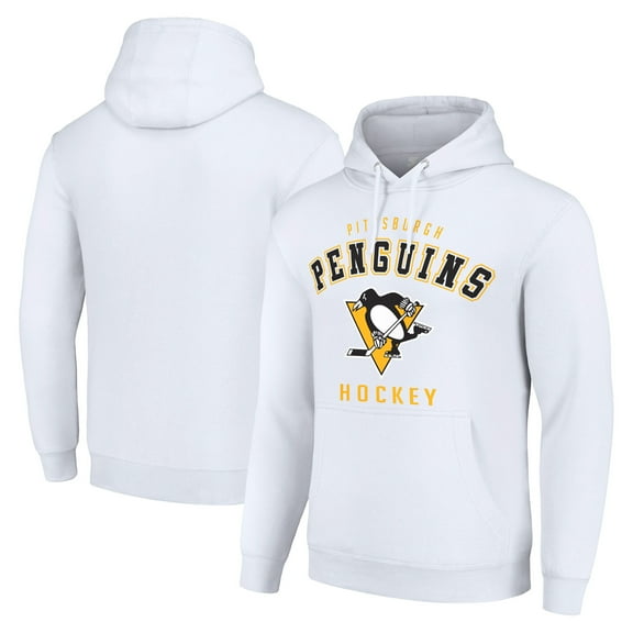 Men's Starter White Pittsburgh Penguins Logo Pullover Hoodie