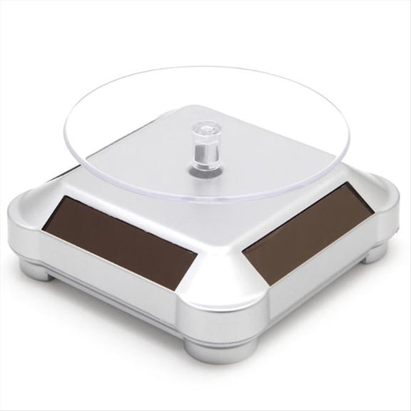 Rotating Display Stand 360 Degree Solar Power Rotating Turntable Display Stand Silver,1 * Rotating Display Stand,Silver