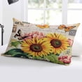 thumbnail image 5 of Vintage Sunflower Throw Pillow Cover 20 x 26 Inch Decorative Pillow Cover Spring Summer Botanical Floral Rustic Lumbar Pillowcase Seasonal Rectangle Cushion Case for Couch Sofa Bed Living Room, 5 of 7