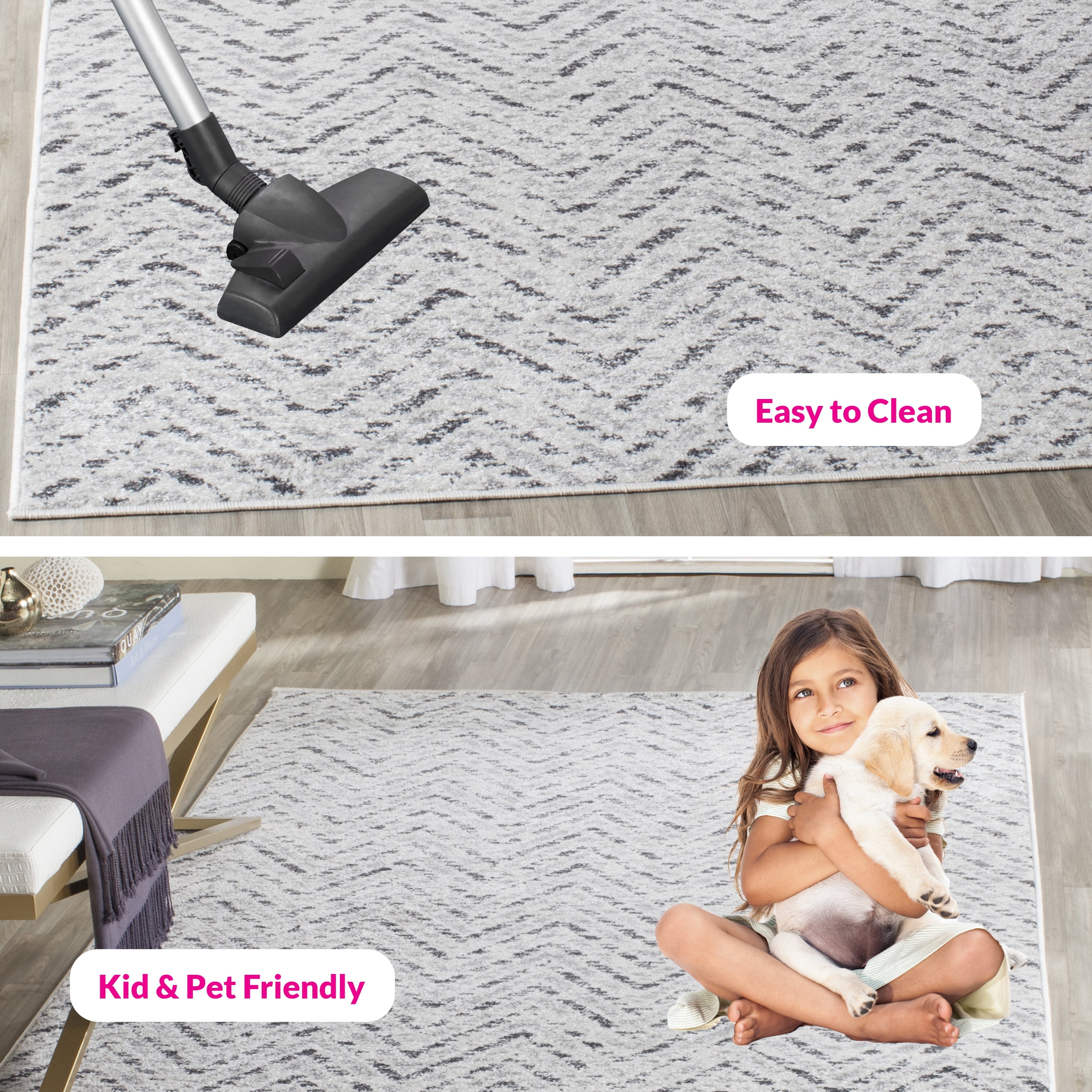 SAFAVIEH Adirondack Altan Striped Area Rug, Ivory/Charcoal, 8' x 8' Square