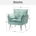 thumbnail image 2 of Tina's Home Classic Accent Chair Tufted Cushion Velvet Armchair Home Living Room Adult Sage, 2 of 7