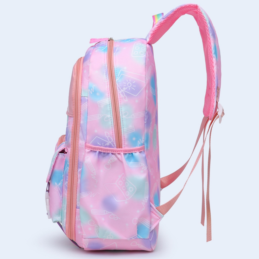 Mochilas escolares para niñas adolescentes, ligeras, con múltiples bolsillos, para secundaria y universidad, rosa 8