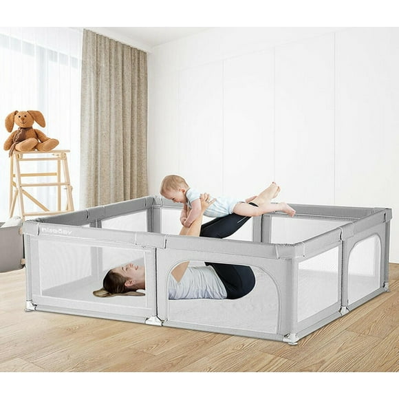 Extra Large Baby Playpen, 180x150x68cm Baby Playard Kids Activity Center Infant Playing Game Fence Baby Gates with Door