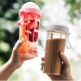 thumbnail image 3 of Tmvgtek Botella De Agua Para Bebidas Y Deportes Al Aire Libre Con Taza De Pajita Doble De 420 Ml (Rosa) Tmvgtek Para estrenar, 3 of 9