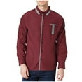 thumbnail image 2 of Timegard Mens Shirts Fall Button down Long Sleeve Shirts Drop Shoulder Work Business Casual Loose Tops, 2 of 5