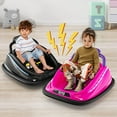 thumbnail image 2 of OLAKIDS Bumper Car for Toddlers, 12V Kids Electric Ride on Toy with Remote Control, Battery Powered Vehicle Racer for Baby, 360 Degree Spin Rotation, Colorful Flashing LED Lights, Music (Pink), 2 of 9