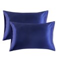 thumbnail image 1 of Funda de almohada 2pcs Funda de almohada de satén de poliéster Ropa de cama Funda de almohada para dormir, Azul, US-K, 20x40 Pulgadas sidaley HA003643-21, 1 of 7