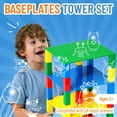 thumbnail image 3 of Strictly Briks Classic Baseplates 6" x 6" Brik Tower | Building Bricks for Towers and More | 4 Basic Colors Stackable Base Plates & 30 Stackers, Multi-color, 3 of 7