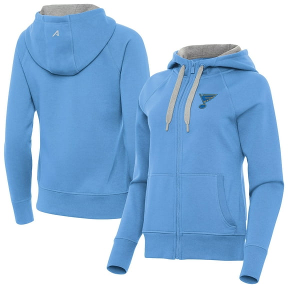 Women's Antigua Blue St. Louis Blues Victory Full-Zip Hoodie