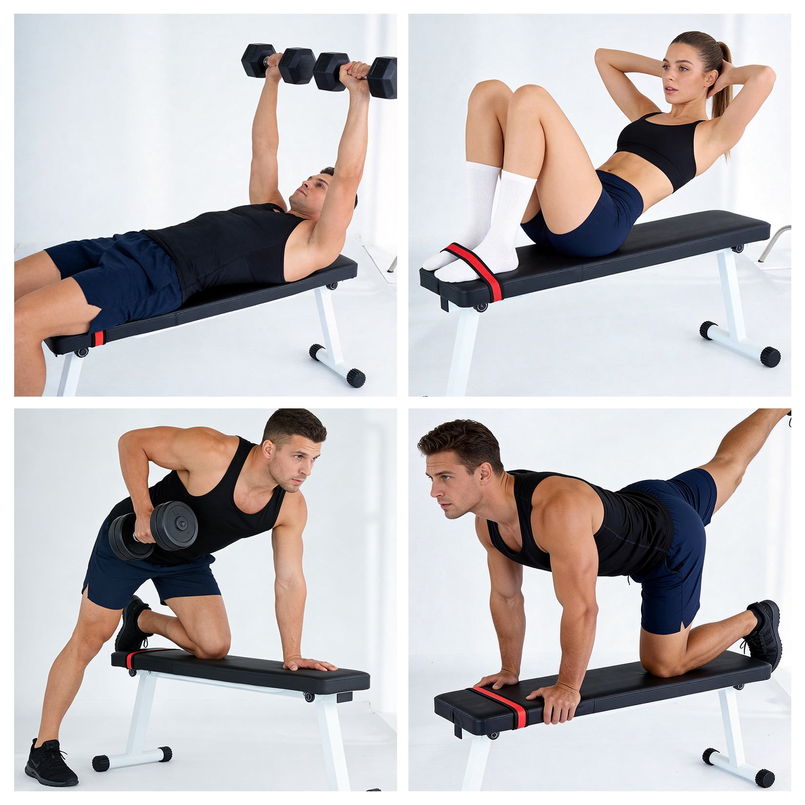 Adjustable Weight Bench for Home Gym, Multi-Purpose Foldable Workout Bench with Fast Folding Function, Heavy Duty Strength Training
