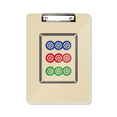 thumbnail image 1 of Mahjong Cercles à Pois 9 Carreaux Motif Dossier Bloc-Notes Plaque de Support A4, 1 of 4