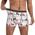 thumbnail image 3 of Men's Boxer Briefs, Simple Elk Deer Christmas Tree Soft Comfy Mens Underwear Boxer Briefs Breathable With Widen Waist, 3 of 7