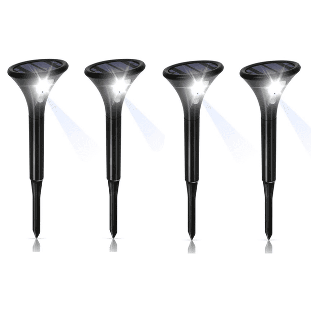 Foco solar para exteriores con sensor de movimiento, impermeable, inalámbrico y ajustable, luz LED de seguridad para jardín, camino, patio, entrada, 4 unidades