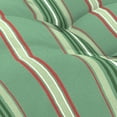 thumbnail image 6 of Jordan Manufacturing 43" x 19" Juanita Almond Green Stripe Rectangular Tufted Outdoor Wicker Settee Bench Cushion with Ties, 6 of 12