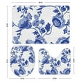 thumbnail image 3 of GZHJMY Bathroom Mat set of 3， Blue Flowers 3 Pieces Bath Mats Set for Bathroom, Vintage Style Non-Slip Washable Cover Floor Rug Decorations for Kitchen Bathroom Bedroom, 3 of 6