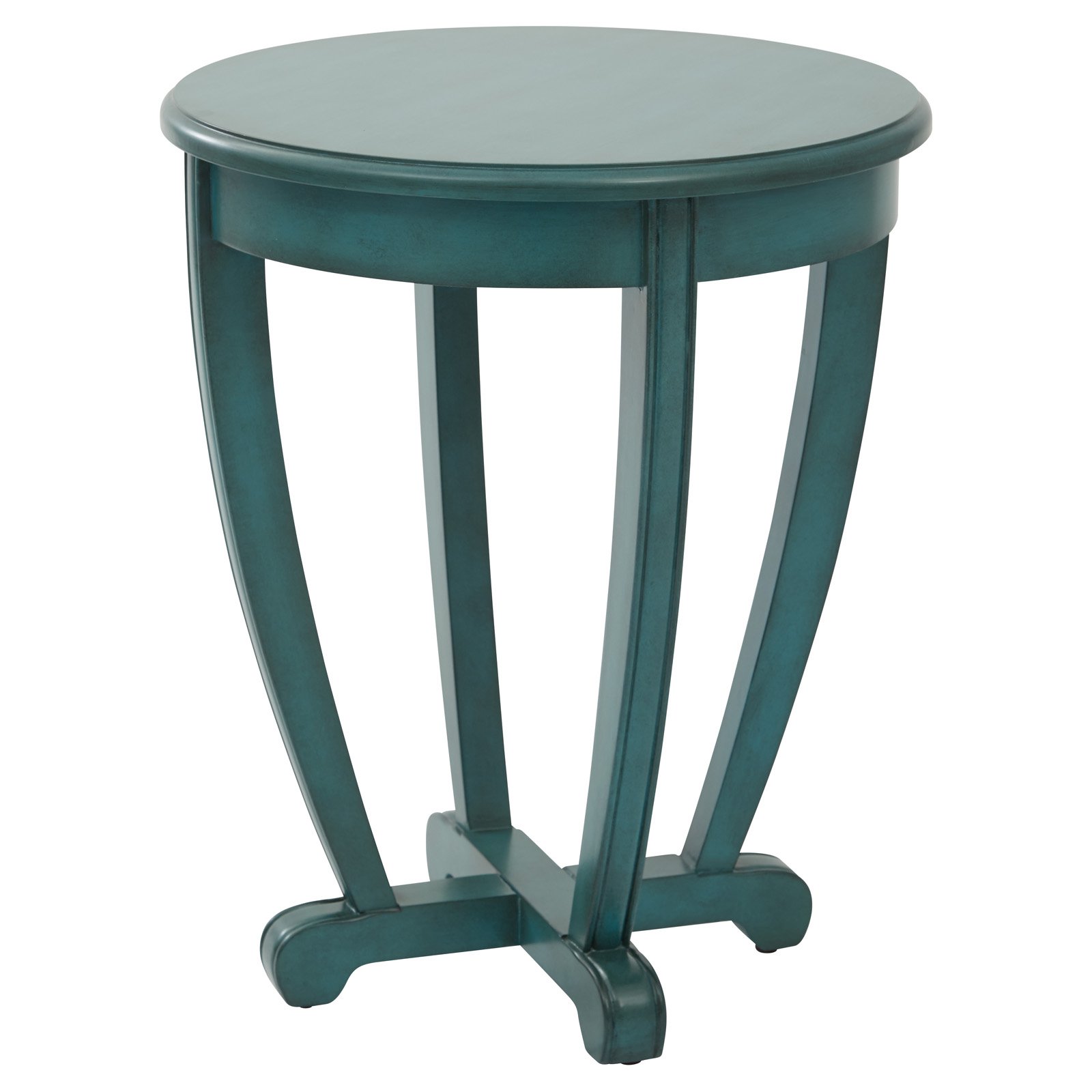 Tifton Round Accent Table Blue Finish